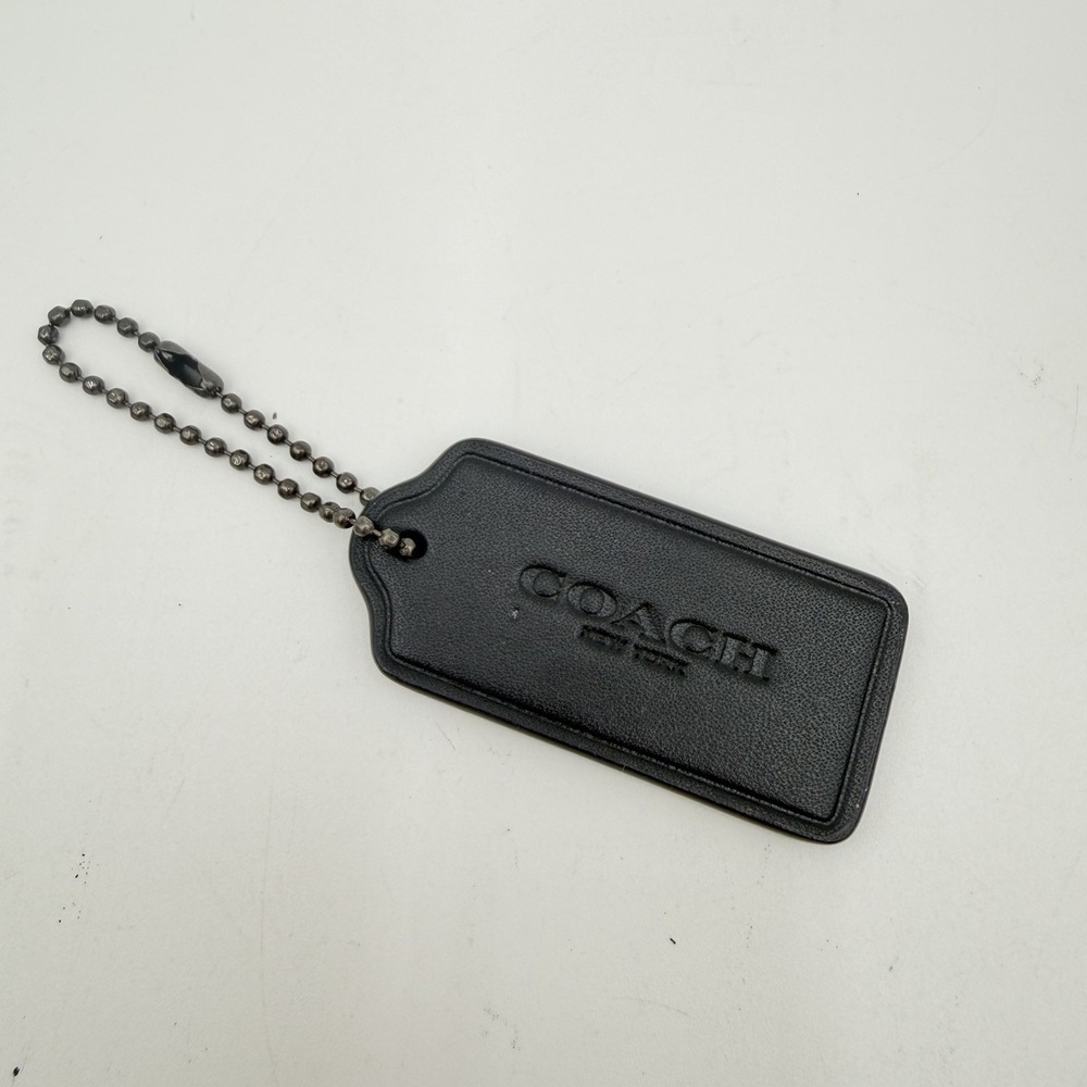 Coach Leather Black Hang Tag 2.25" X 1" New